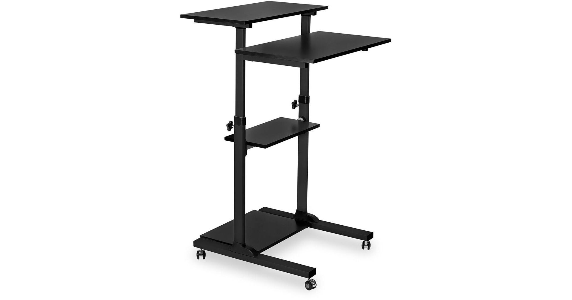 Mount It Height Adjule Rolling Stand Up Desk Silver