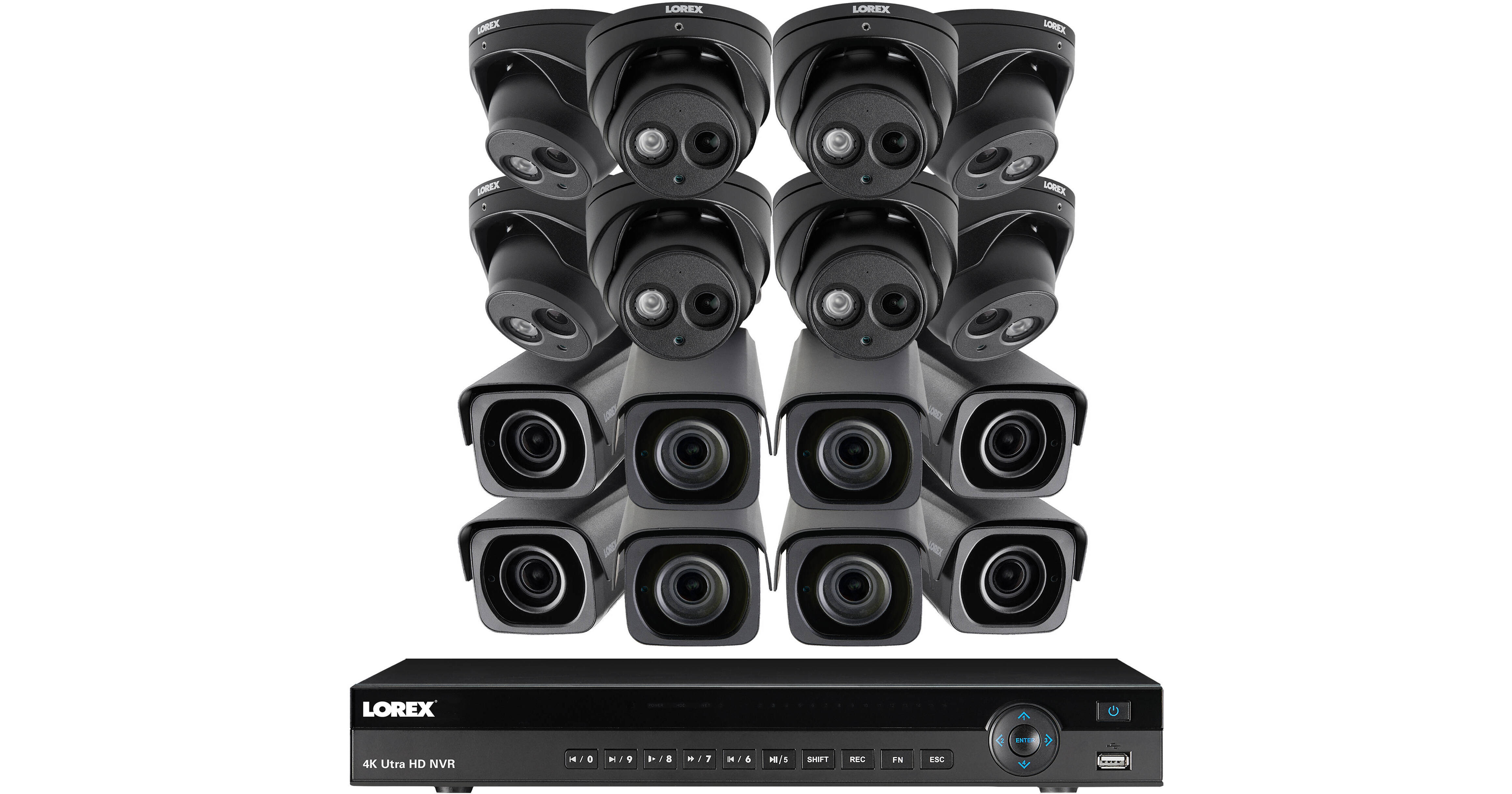 Lorex 16-Channel 4K UHD NVR With 3TB HDD, 8 4K Night Vision Dome