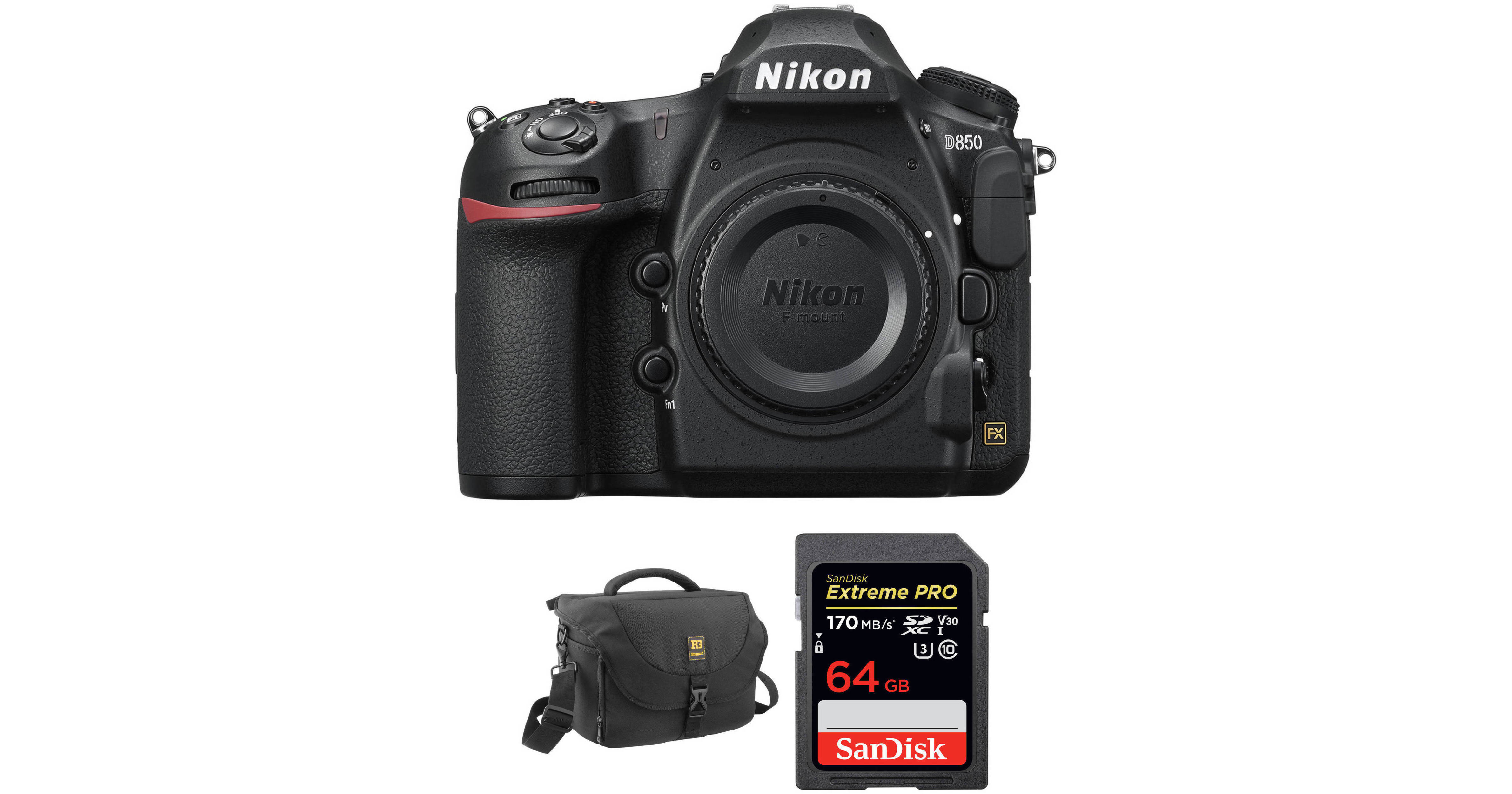 Nikon D850 DSLR Camera Body and Accessories Kit 1585 KIT B&H