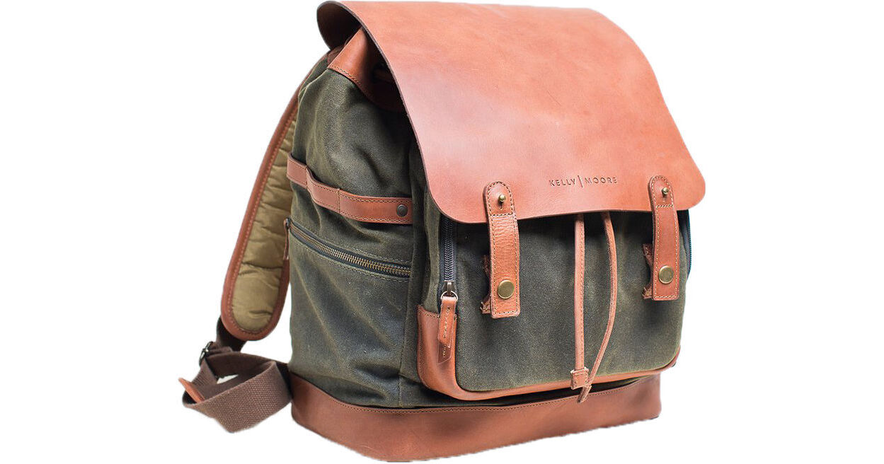 Kelly Moore Bag Pilot 2.0 Canvas and Full-Grain Leather Backpack (Olive)