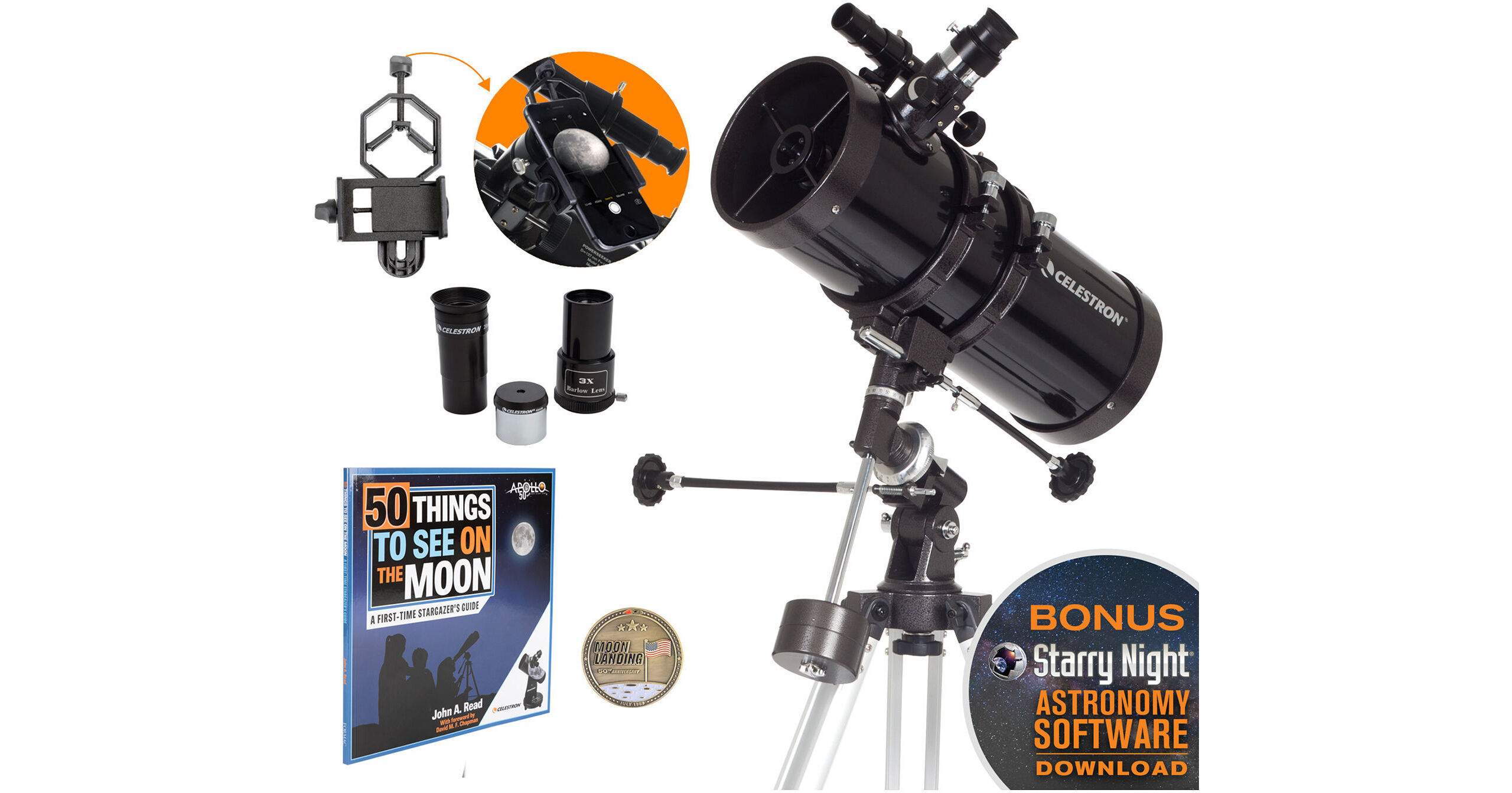 Celestron PowerSeeker 127EQ 127mm f/9 Reflector Telescope, 22128