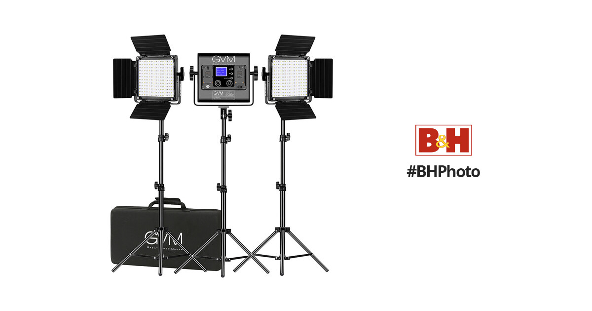 GVM 800D-RGB LED Light Panel (3-Light Kit) 800D-RGB-3L B&H Photo