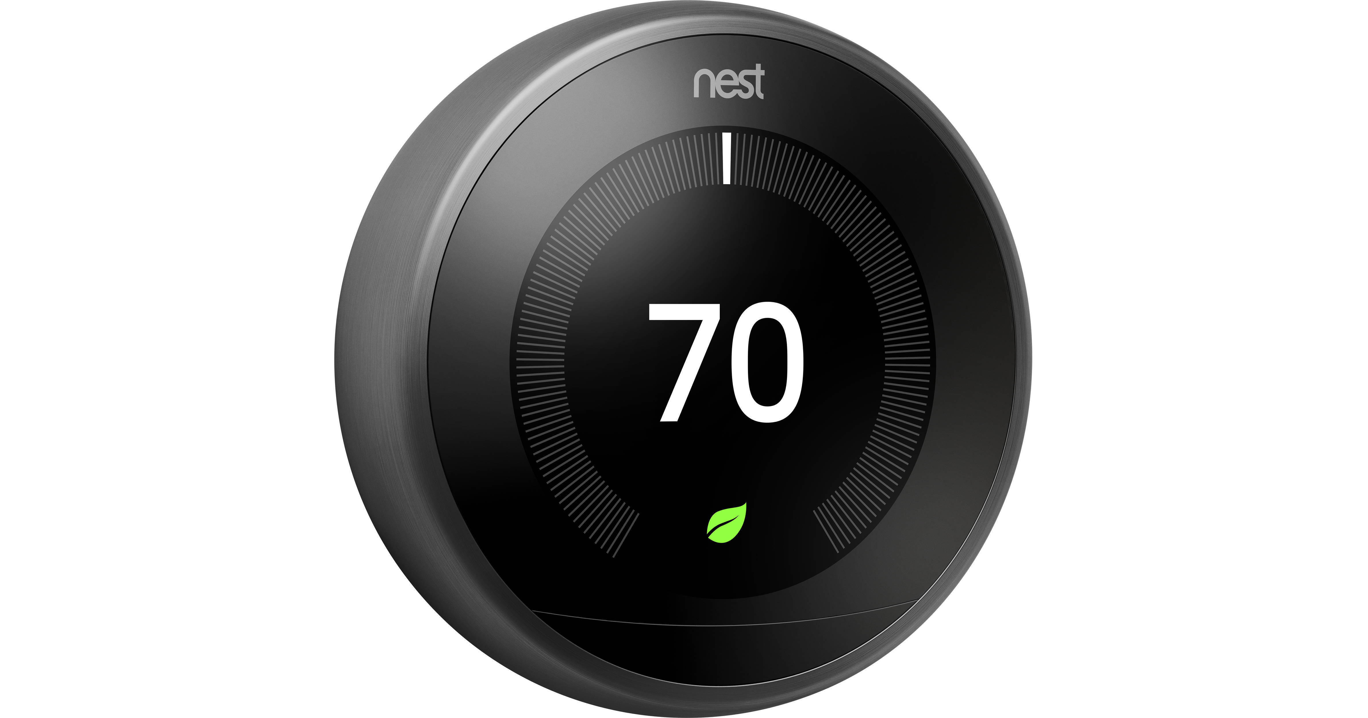 nest learning thermostat black