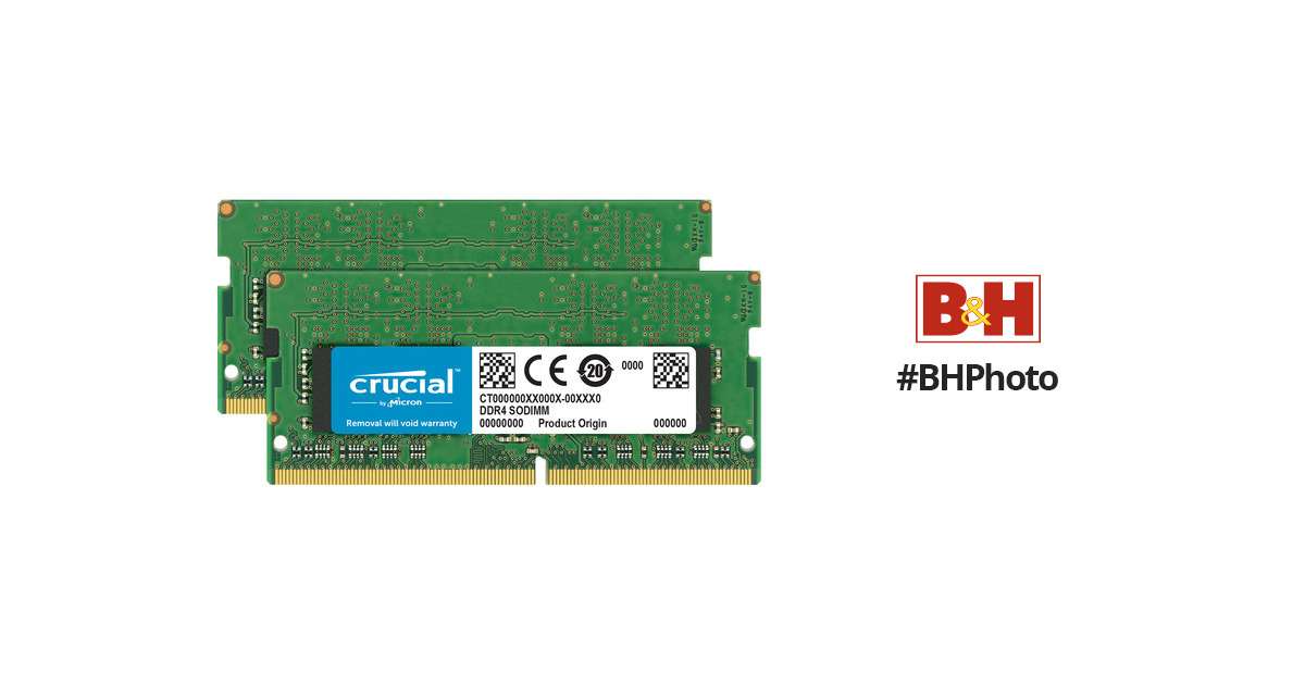 Crucial 16GB DDR4 2666 MHz SO-DIMM Memory Kit CT2K8G4S266M B&H