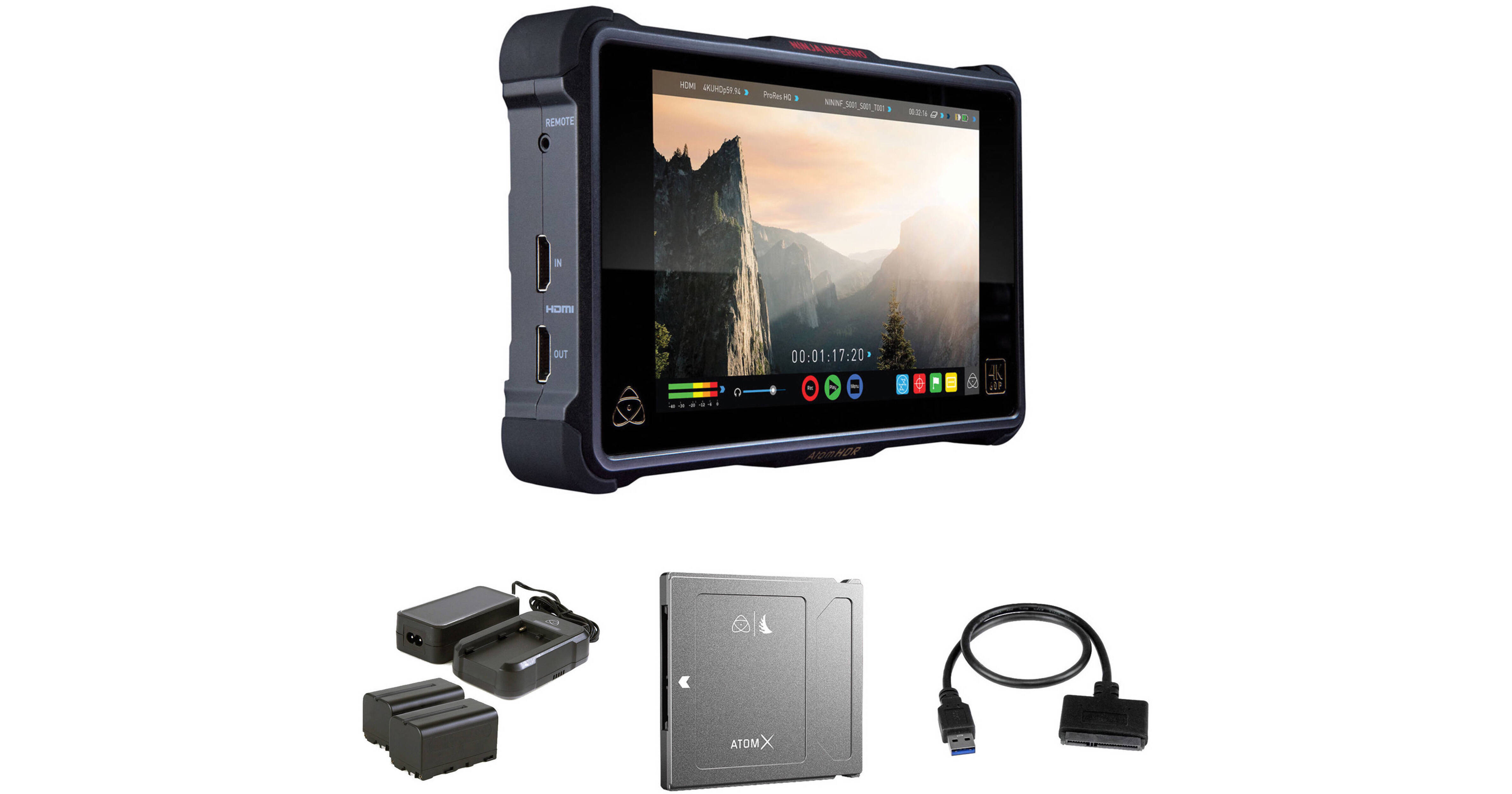 Atomos Ninja Inferno Power and Recording Kit with 1TB Angelbird