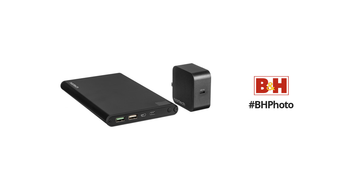 Naztech 20000mAh 75W USB Type-C PD Laptop Power Bank (Black)