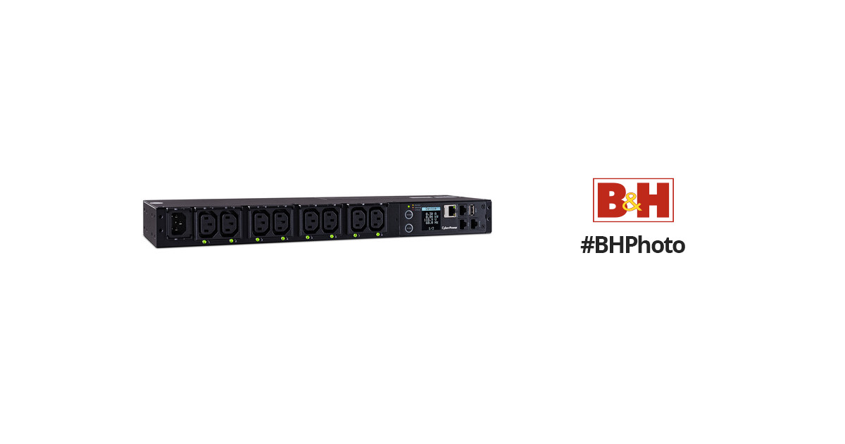 100-240V/15A 1U Rackmount CyberPower PDU41004 Switched PDU 8 Outlets Black 