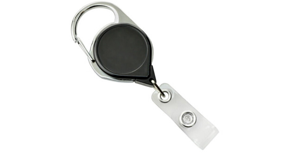 BRADY PEOPLE ID Carabiner Badge Reel with Strap & 704-CLP-BLK