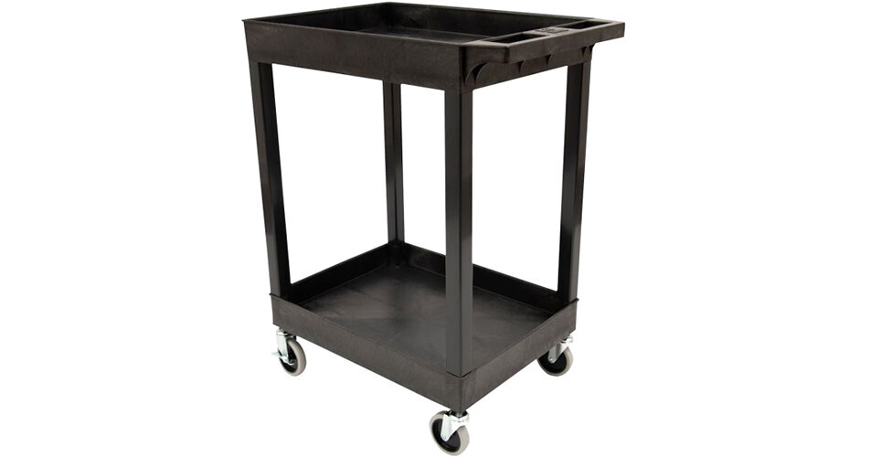 Luxor 24 x 18" 2Shelf Plastic Utility Tub Cart (Black) SEC11B