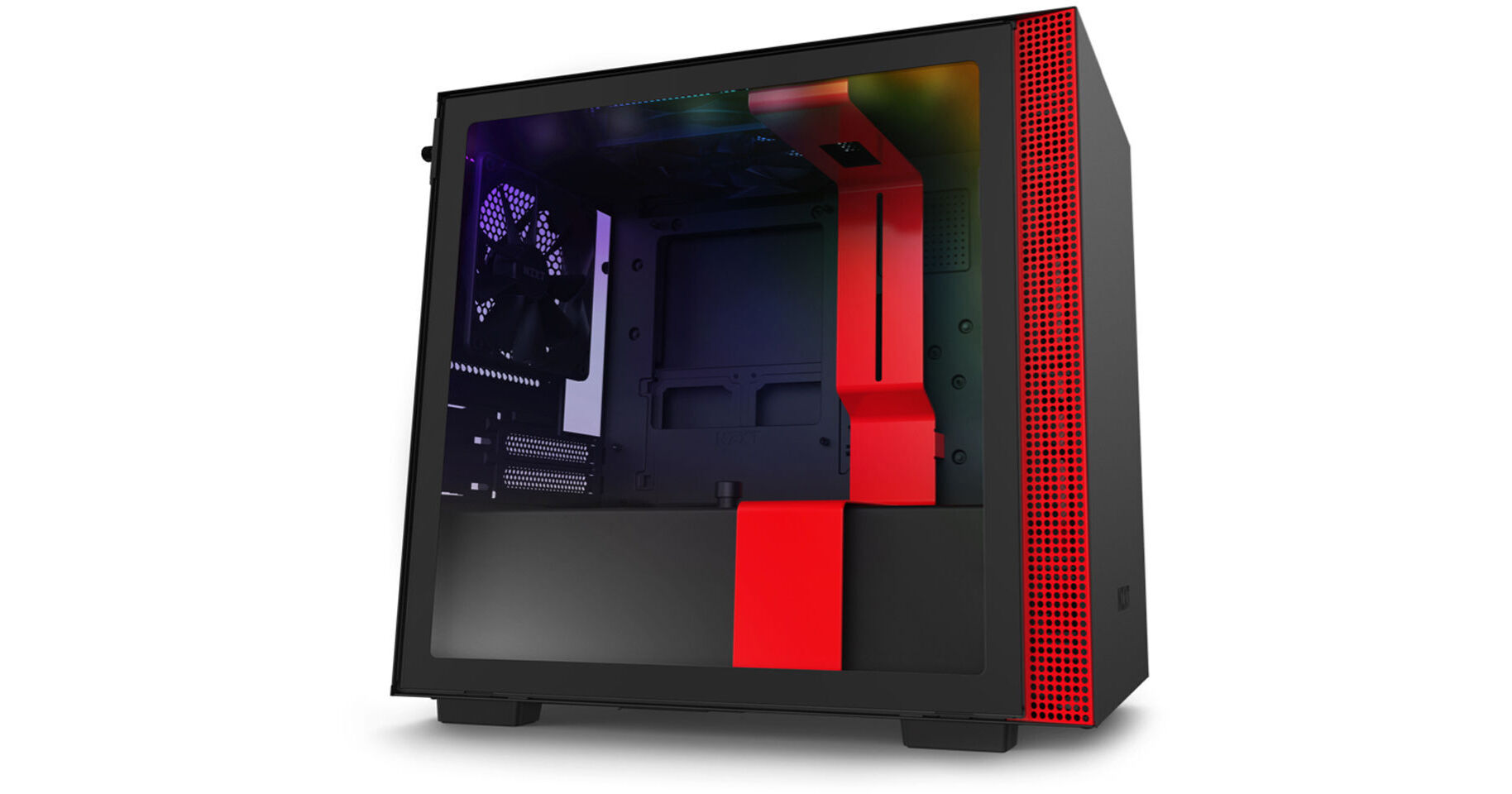 NZXT H210i Mini-Tower Case (Matte Black/Red) CA-H210I-BR B&H