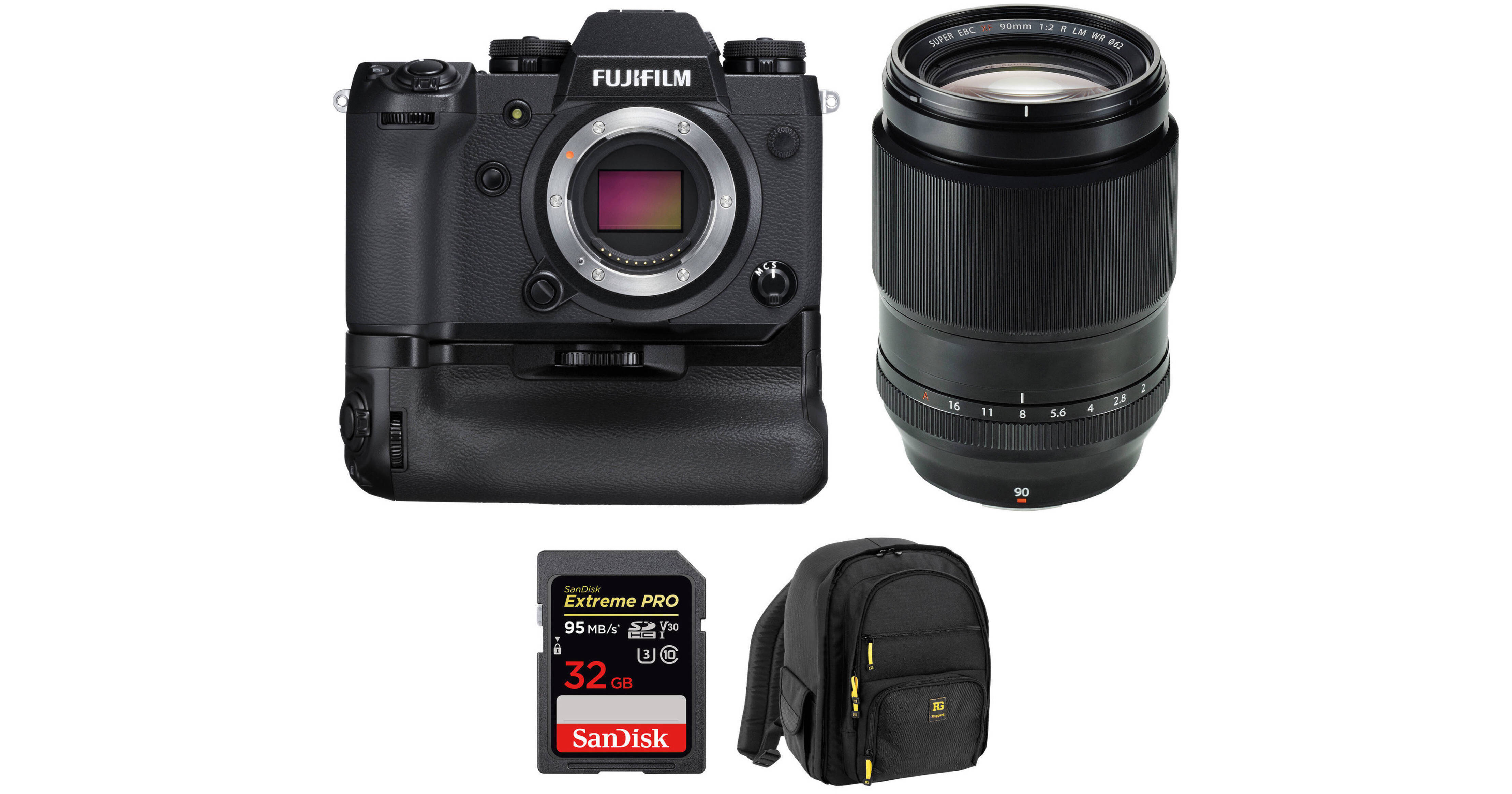 FUJIFILM XH1 Mirrorless Digital Camera Body with 90mm Lens,