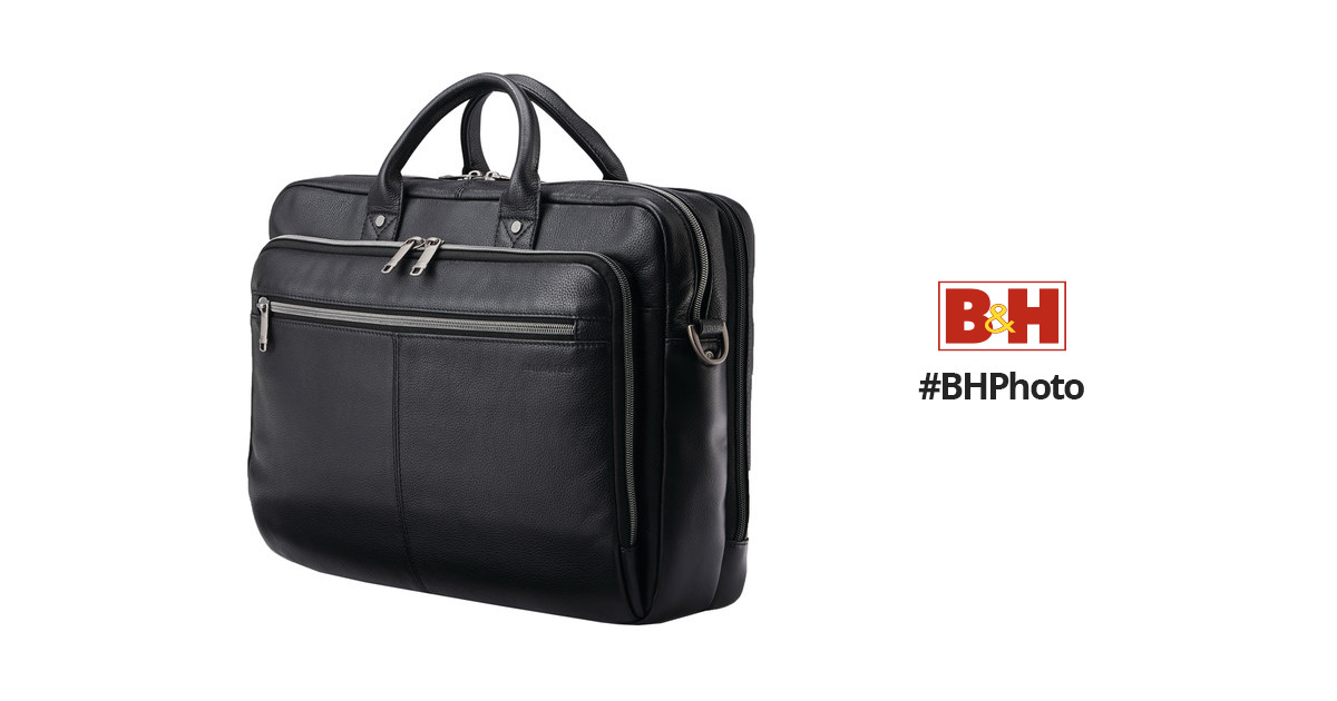 Samsonite Classic Leather Toploader Laptop Briefcase (Black)