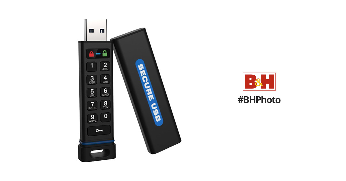 SecureData 64GB SecureUSB KP 256-Bit Encrypted USB 3.0 Flash Drive