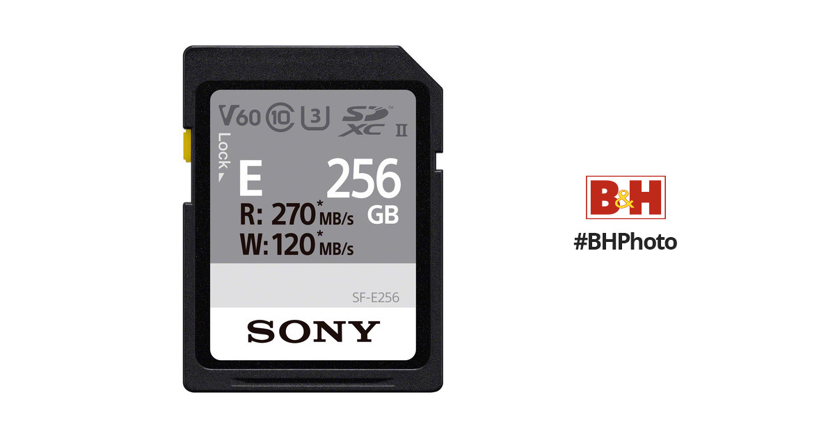 Sony 256GB SF-E Series UHS-II SDXC Memory Card SFE256/T1 B&H