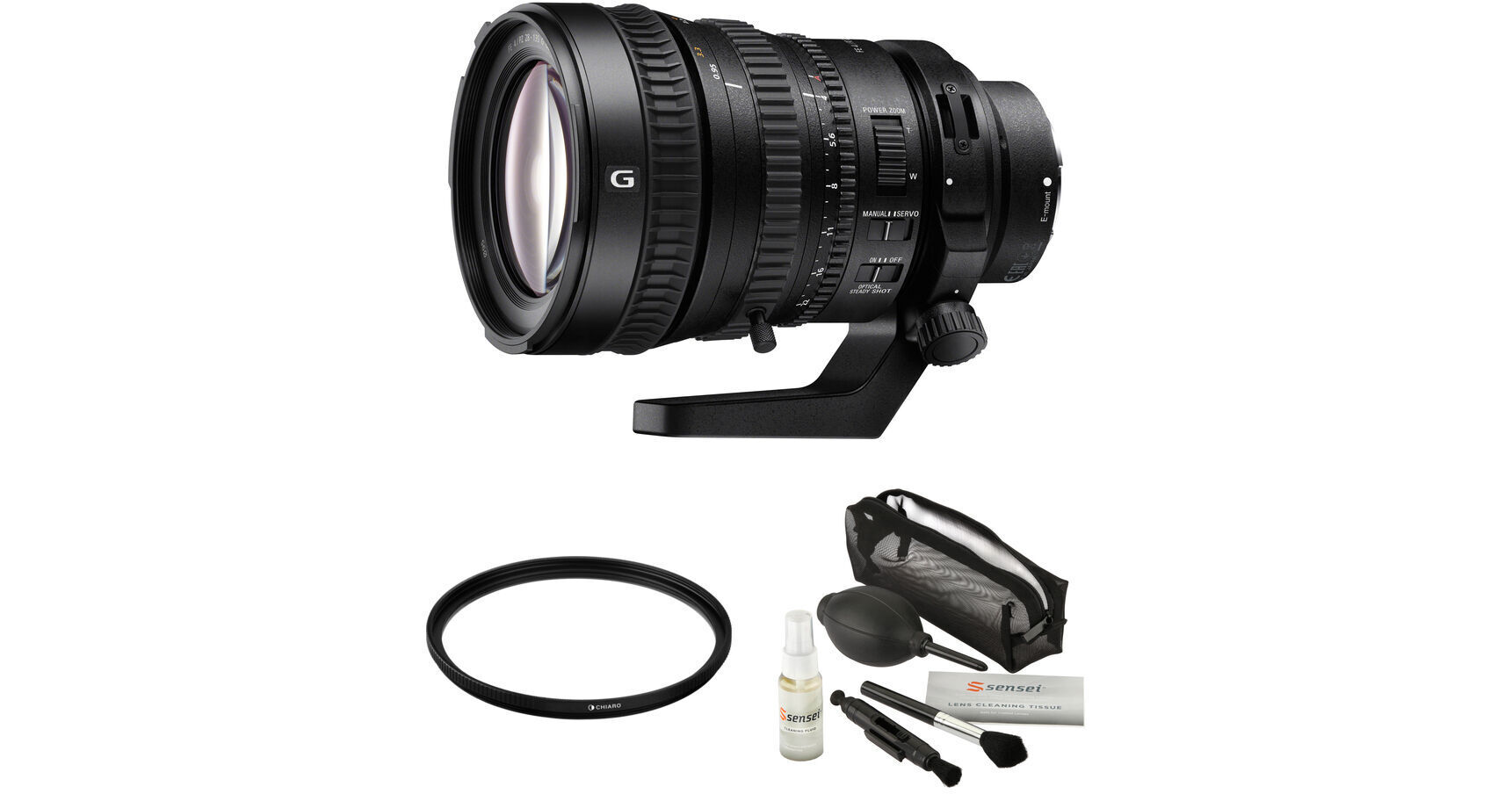 Sony FE PZ 28-135mm f/4 G OSS Lens Kit with Chiaro 95mm UV Filter