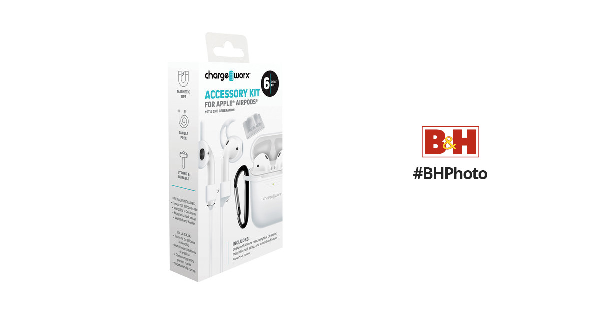 ChargeWorx 6-Piece Accessory Kit for Apple AirPods 1st 