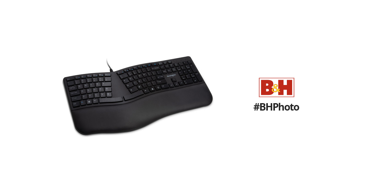 Kensington Pro Fit Ergo Wired Keyboard (Black) K75400US B&H
