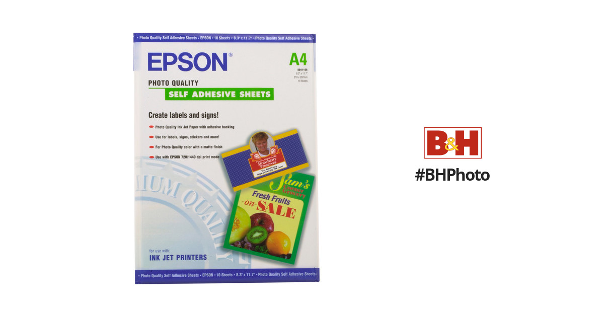 Epson Photo Quality Self Adhesive Sheets Feuilles Autocollantes 