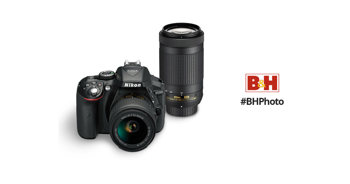 Nikon DSLR D5300 with D-ZOOM KIT: AF-P 18-55mm f/3.5-5.6G VR AF-P 70-300mm  f/4.5-6.3G ED VR at Rs 45390, निकॉन डीएसएलआर कैमरा in Agra