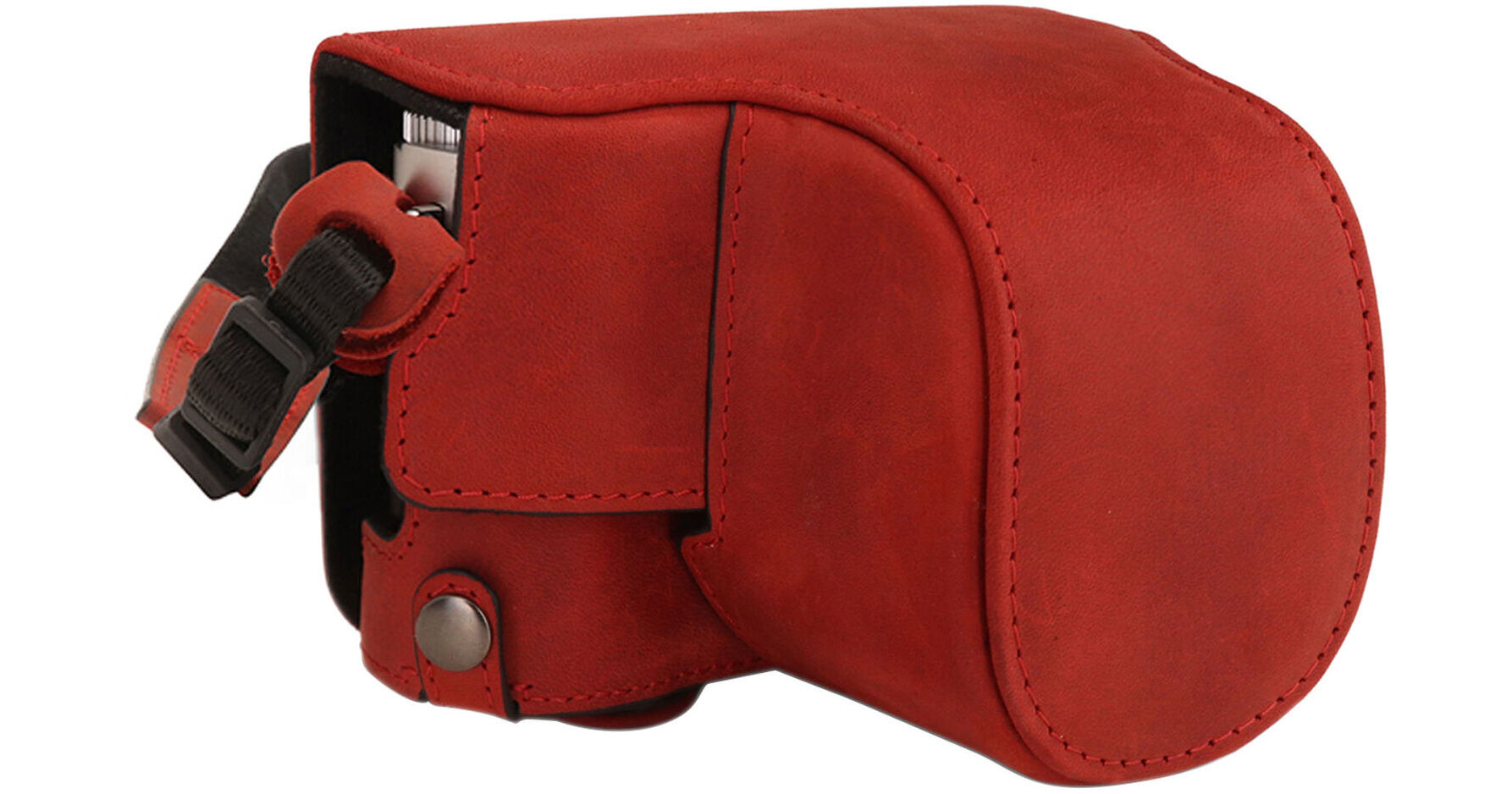 MegaGear MG1699 Ever Ready Genuine Leather Camera Case Compatible with Leica D-Lux 7 - Red