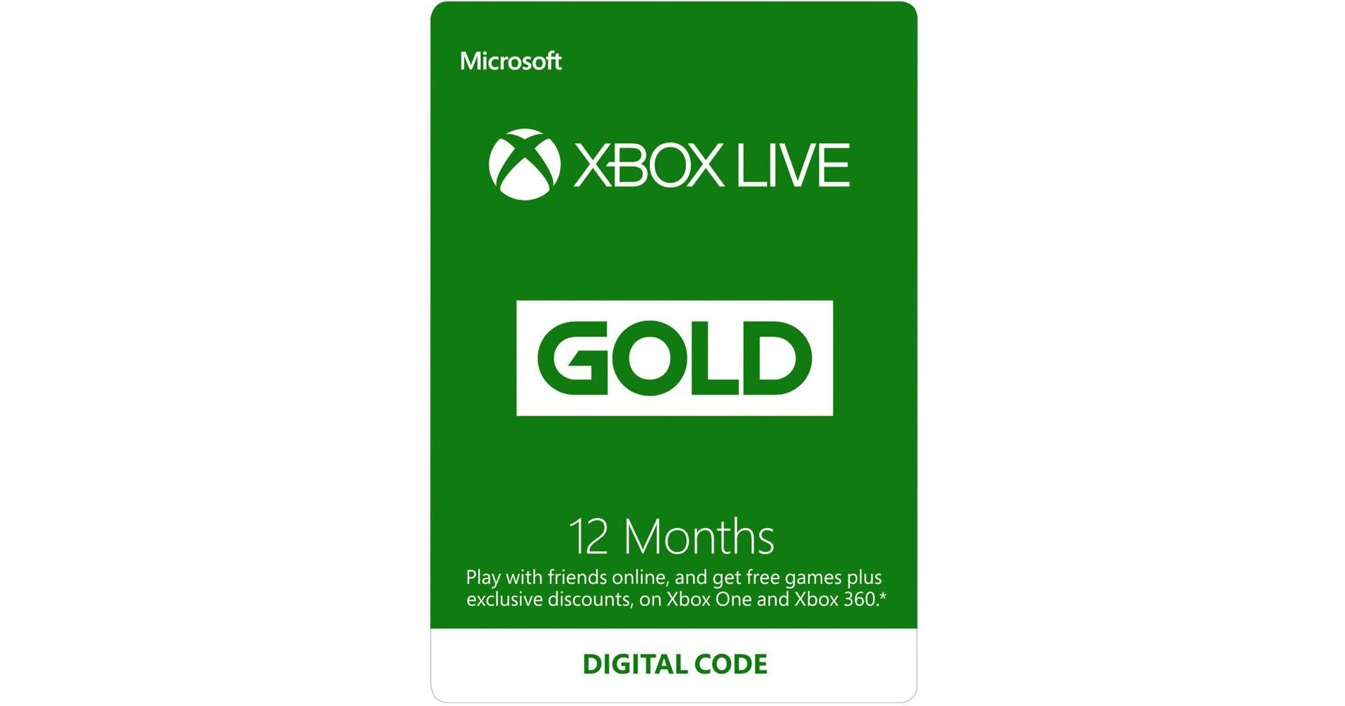 Gift Card Xbox Live Gold - 12 meses - Digital Xbox