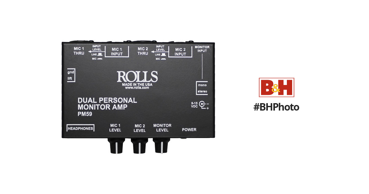 Rolls Corporation PM59 Rolls Dual Personal Monitor Amp 