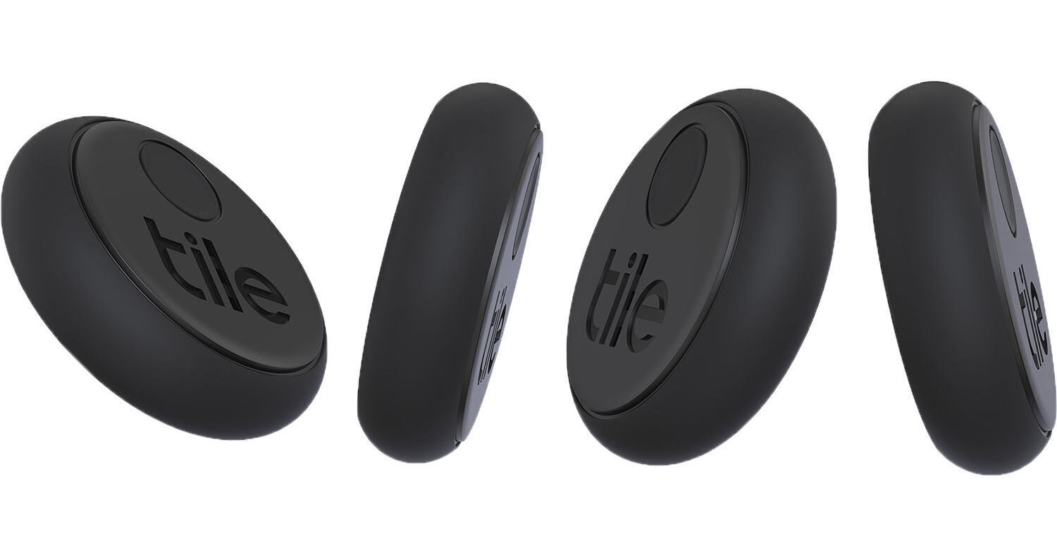 Tile Sticker Bluetooth Tracker (4Pack, Black) RE25004 B&H