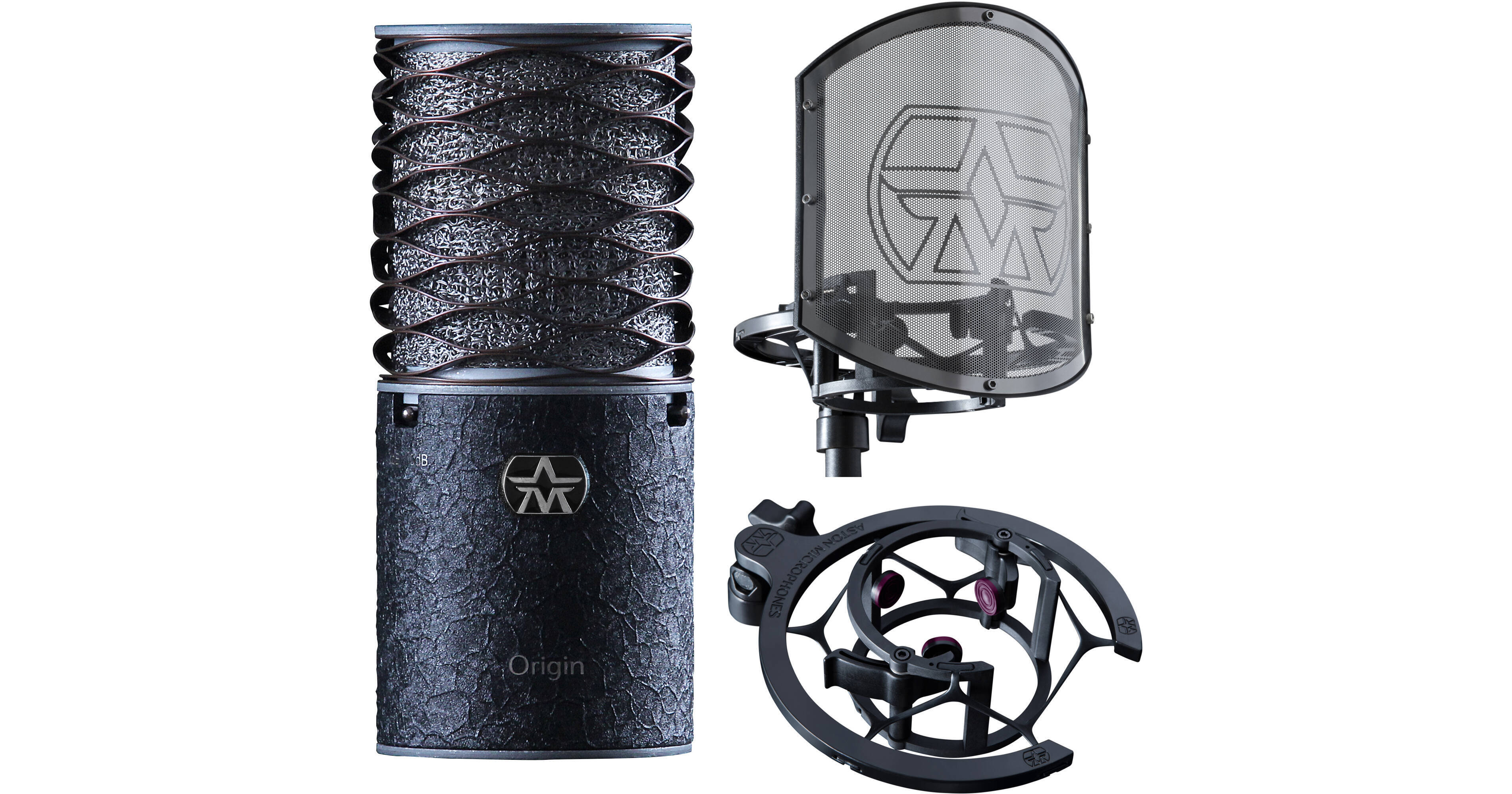 Aston Microphones Origin Black Bundle with Mic, AST-ORIGIN/BNDL