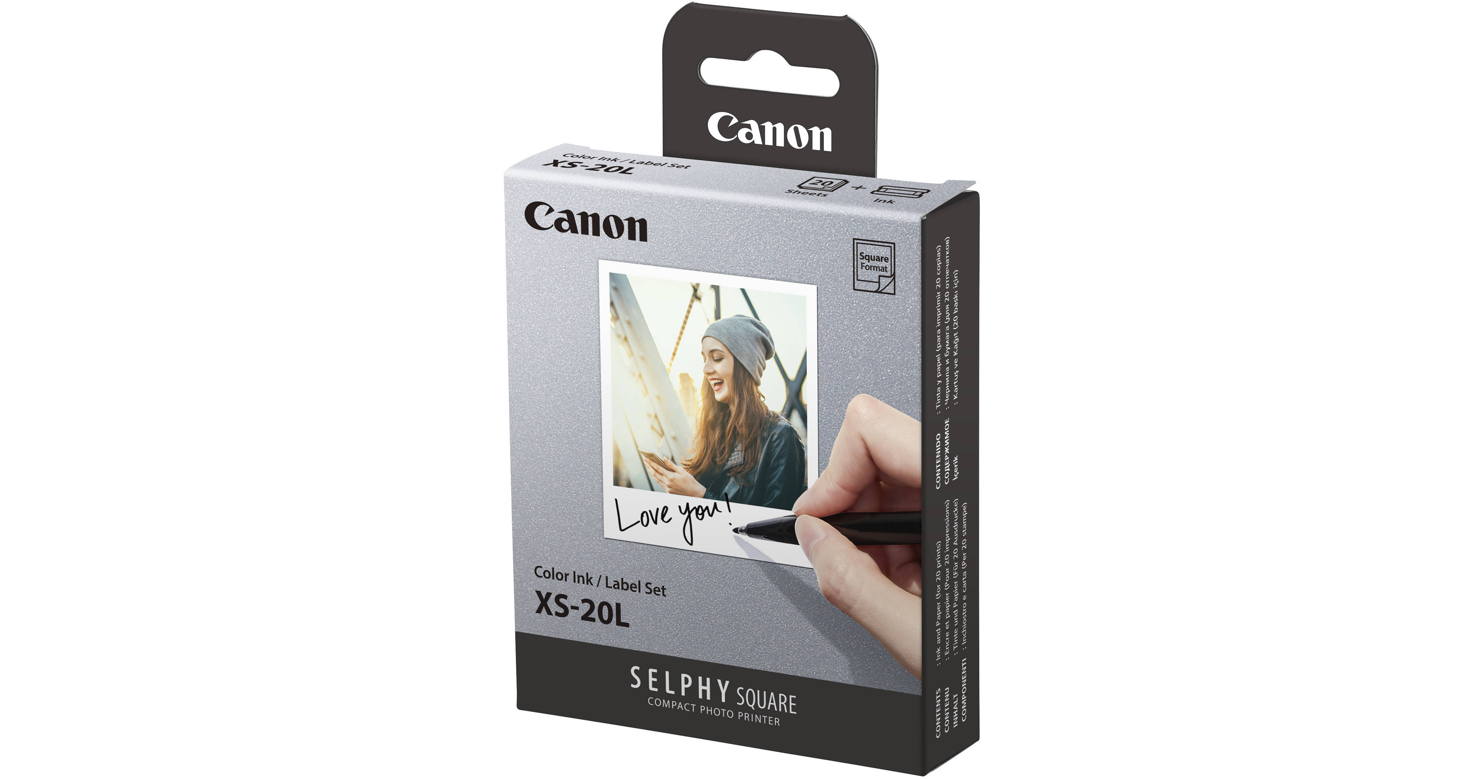 Jeu d'encre et de papier photo Canon XS-20L pour Selphy Square QX10