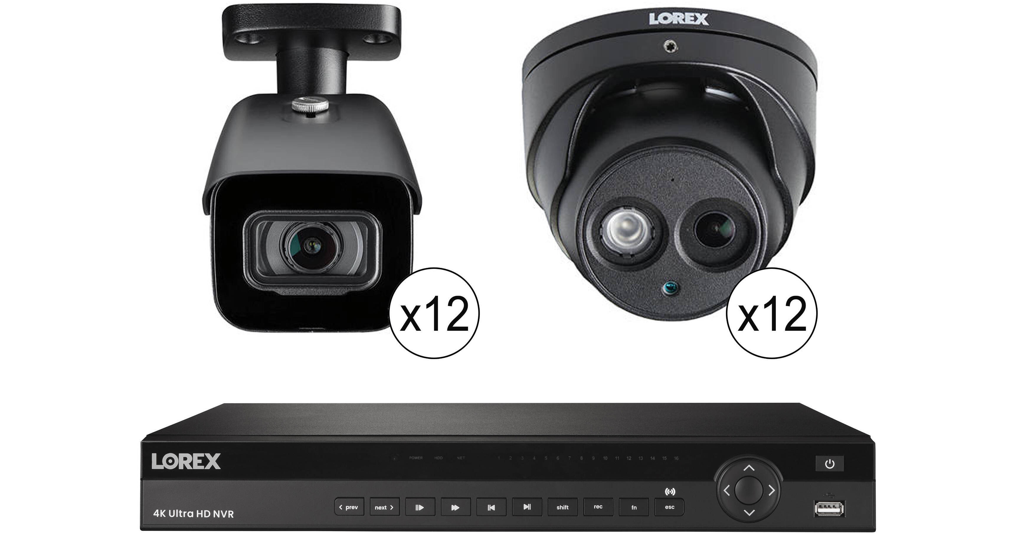 Lorex 32-Channel 4K UHD NVR With 8TB HDD, 12 4K Night Vision