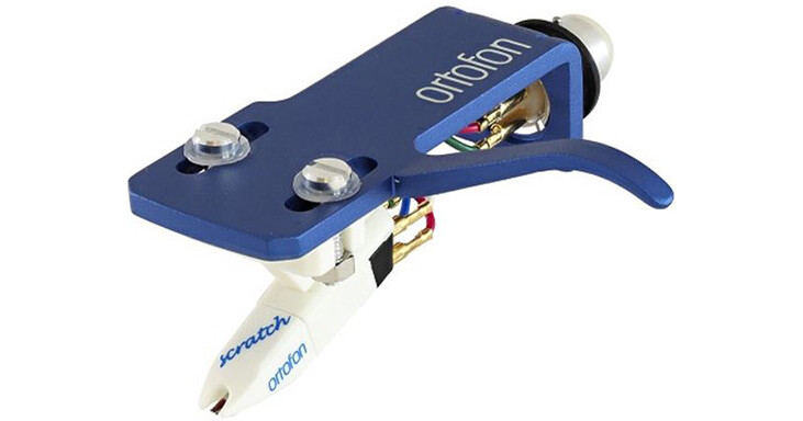 Ortofon OM Scratch White Premounted on Blue SH-4 Headshell (White/Blue)