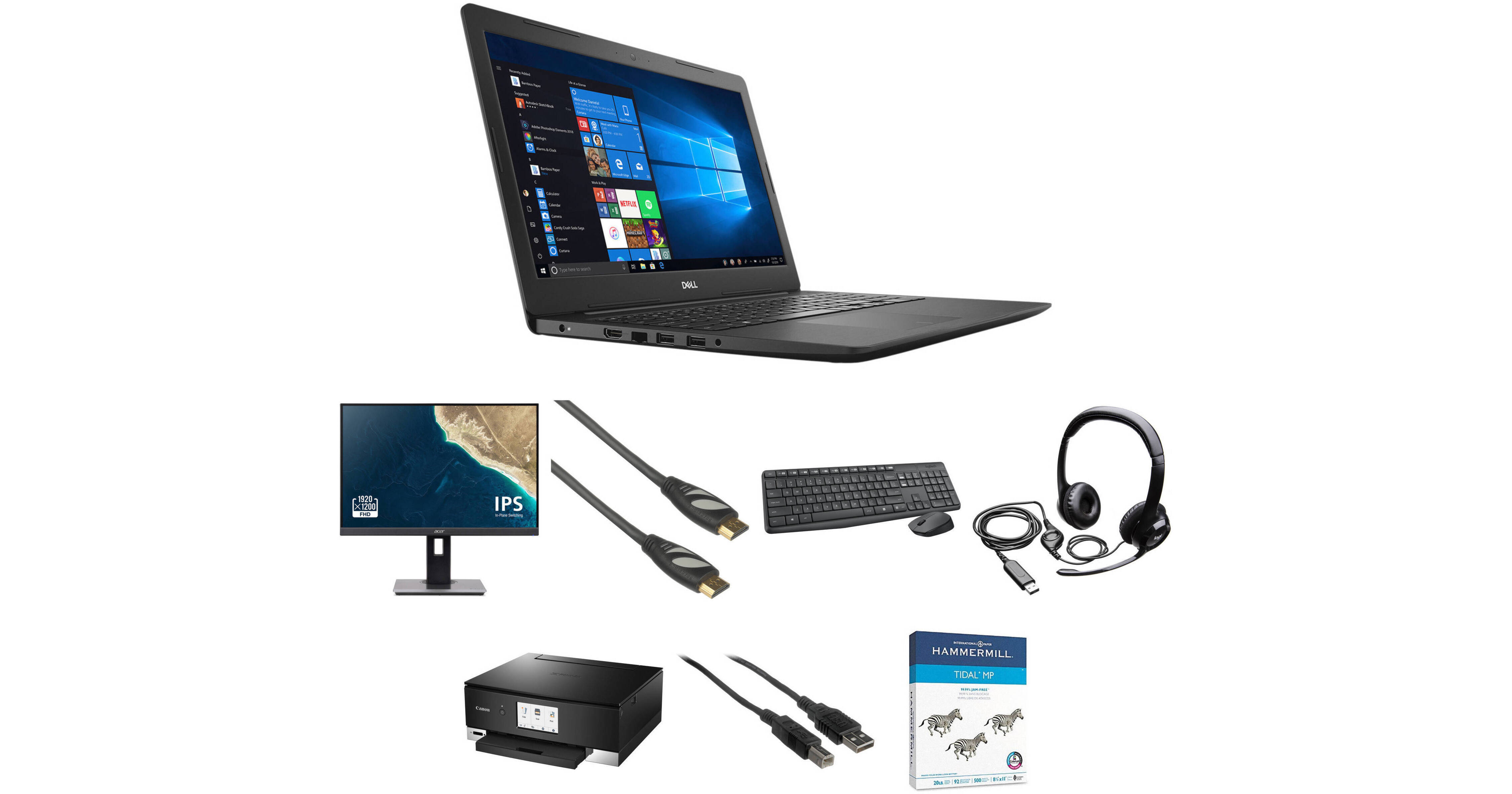 Dell Inspiron 15 Basic Work from Home Kit with Printer B&H