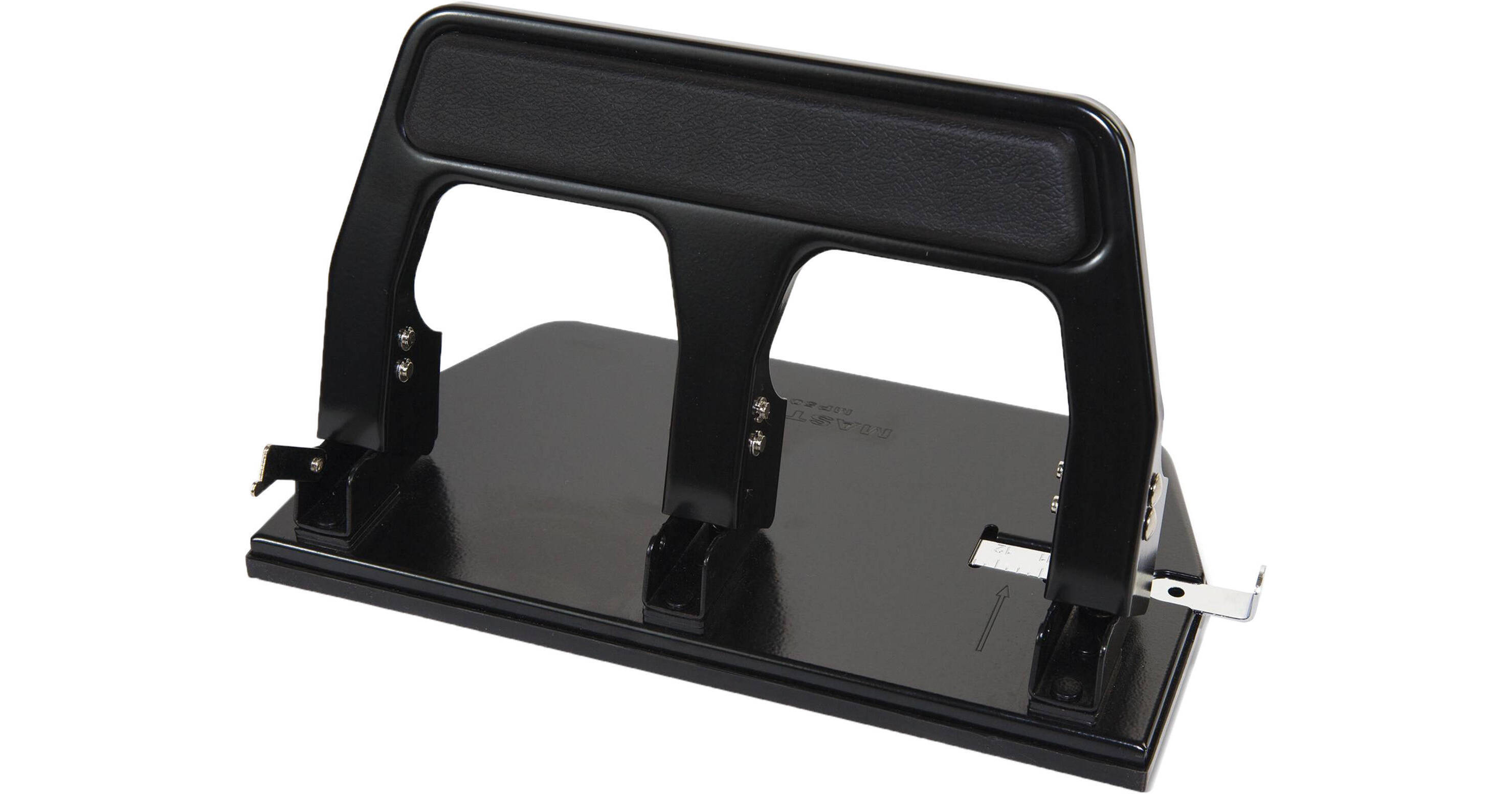 Master MP50 40-Sheet Heavy-Duty Three-Hole Punch, 9/32-Inch Holes, Gel Pad  Handle, Black