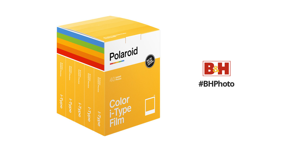 Polaroid Color Film for i-Type (5 packs of 8 Sheets total of 40 photos) +  Album