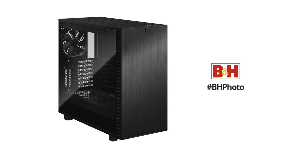 Fractal Design Define C Tempered Glass - Compact Mid Tower Computer Case -  ATX - High Airflow and Silent Computing with ModuVent Technology - 2X 120mm