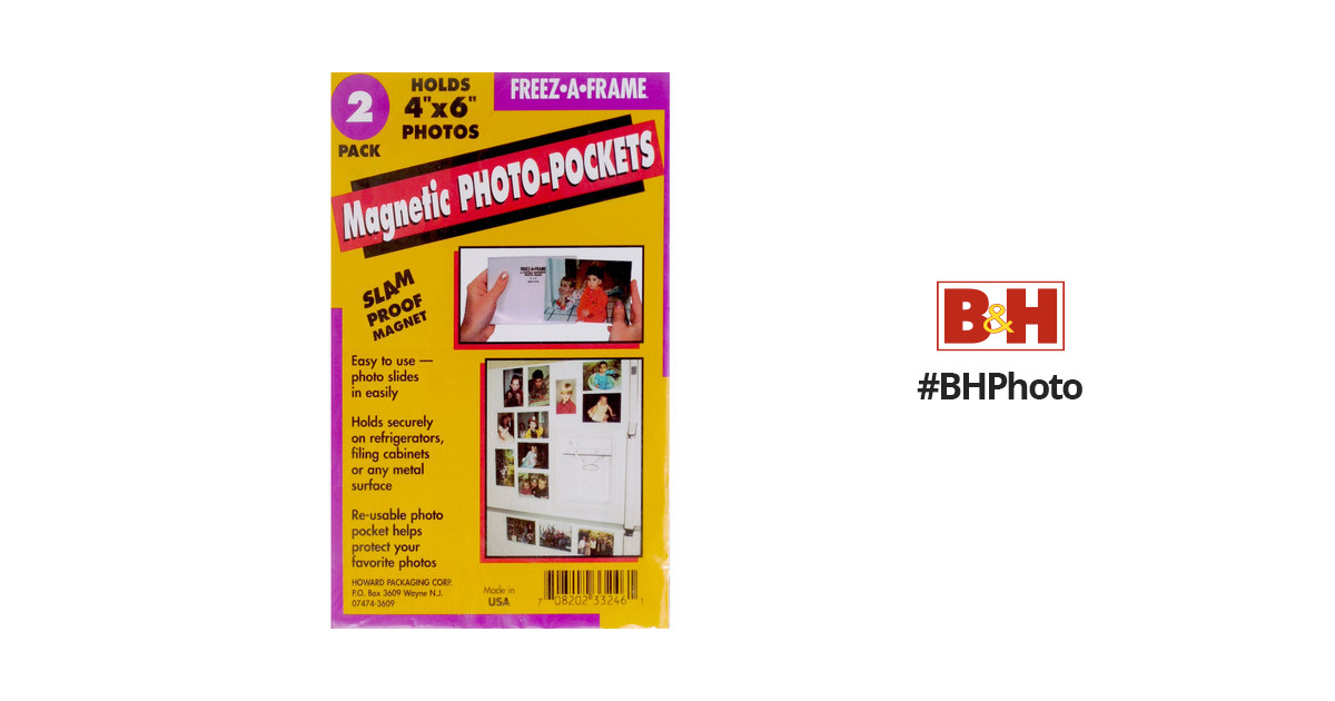 Freez-A-Frame Magnetic Photo Pocket 4 x 6 8 Pack 