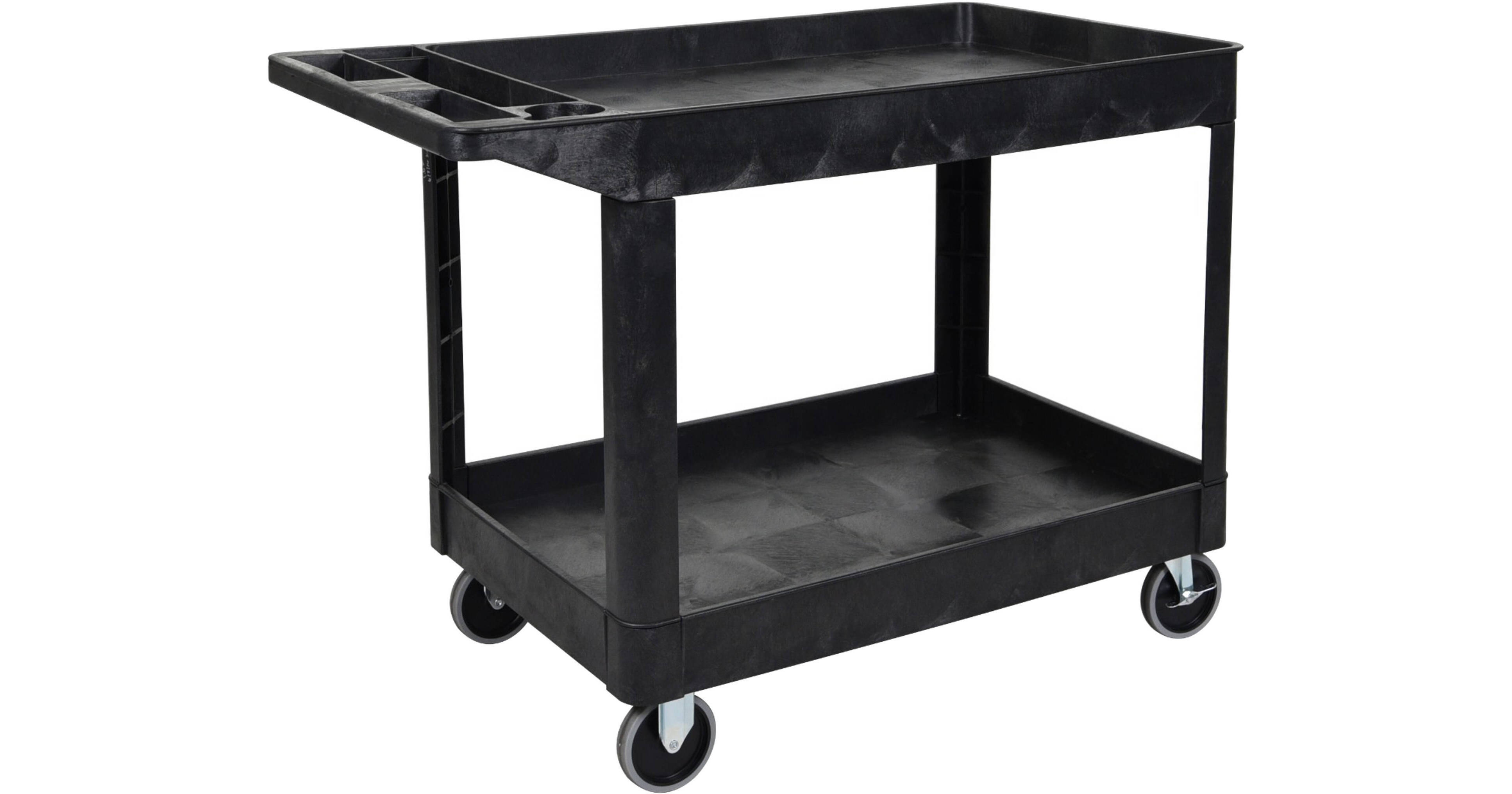 Luxor Heavy-Duty Utility Tub Cart with Two Shelves