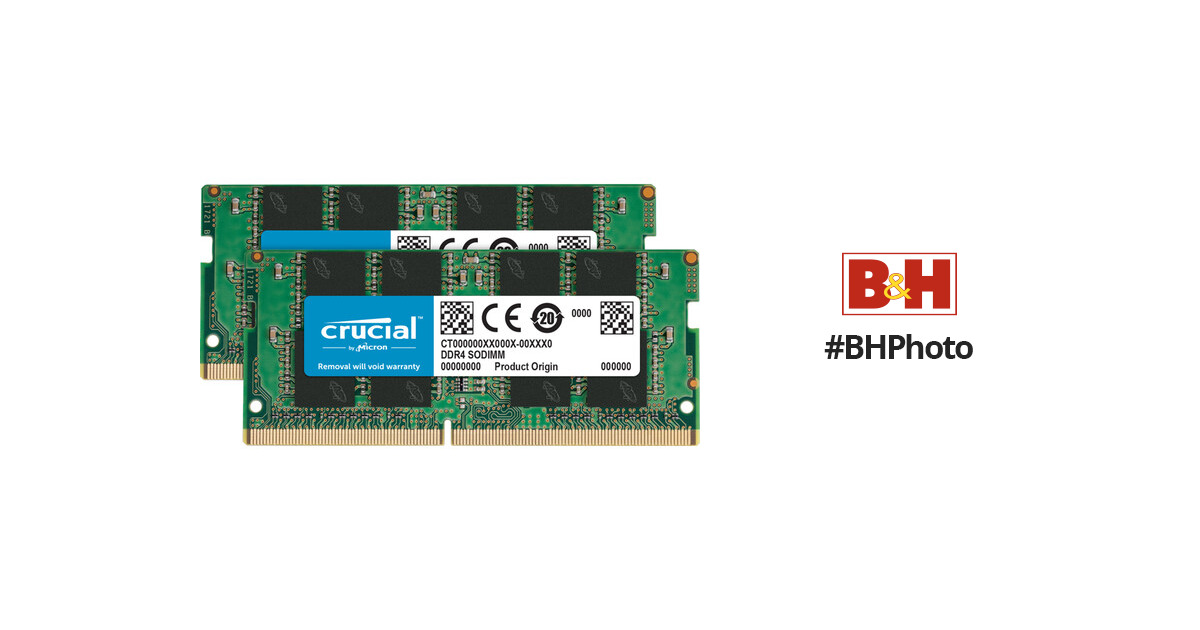 Crucial RAM 32GB Kit (2x16GB) DDR4 3200MHz CL22 (or 2933MHz or 2666MHz)  Laptop Memory CT2K16G4SFRA32A at
