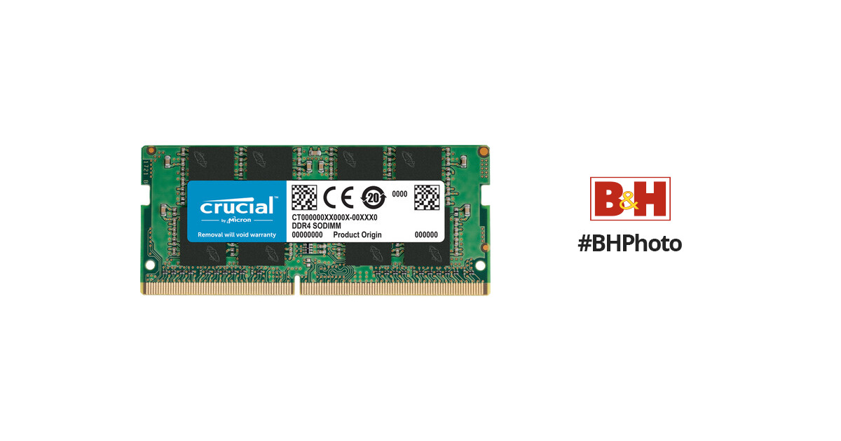 Crucial 16GB Laptop DDR4 3200 MHz SODIMM Memory CT16G4SFRA32A