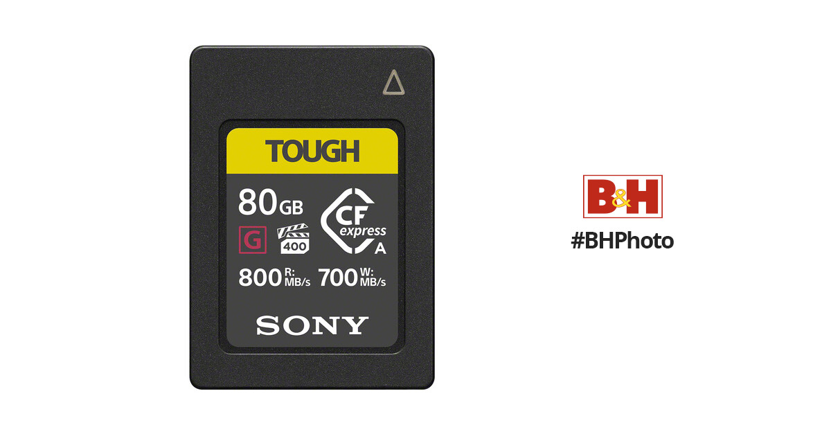 lettura 800 MB/s e scrittura 700 MB/s VPG400 ad alta velocità G Series con garanzia di prestazioni video Sony CEA-G80T Scheda di memoria flash CFexpress tipo A da 80 GB 