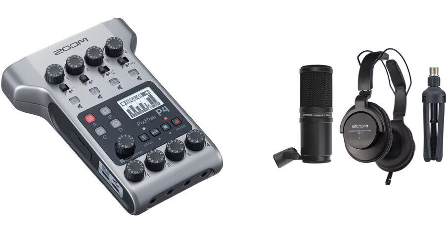 Zoom PodTrak P4 Portable Multitrack Podcast Recorder with
