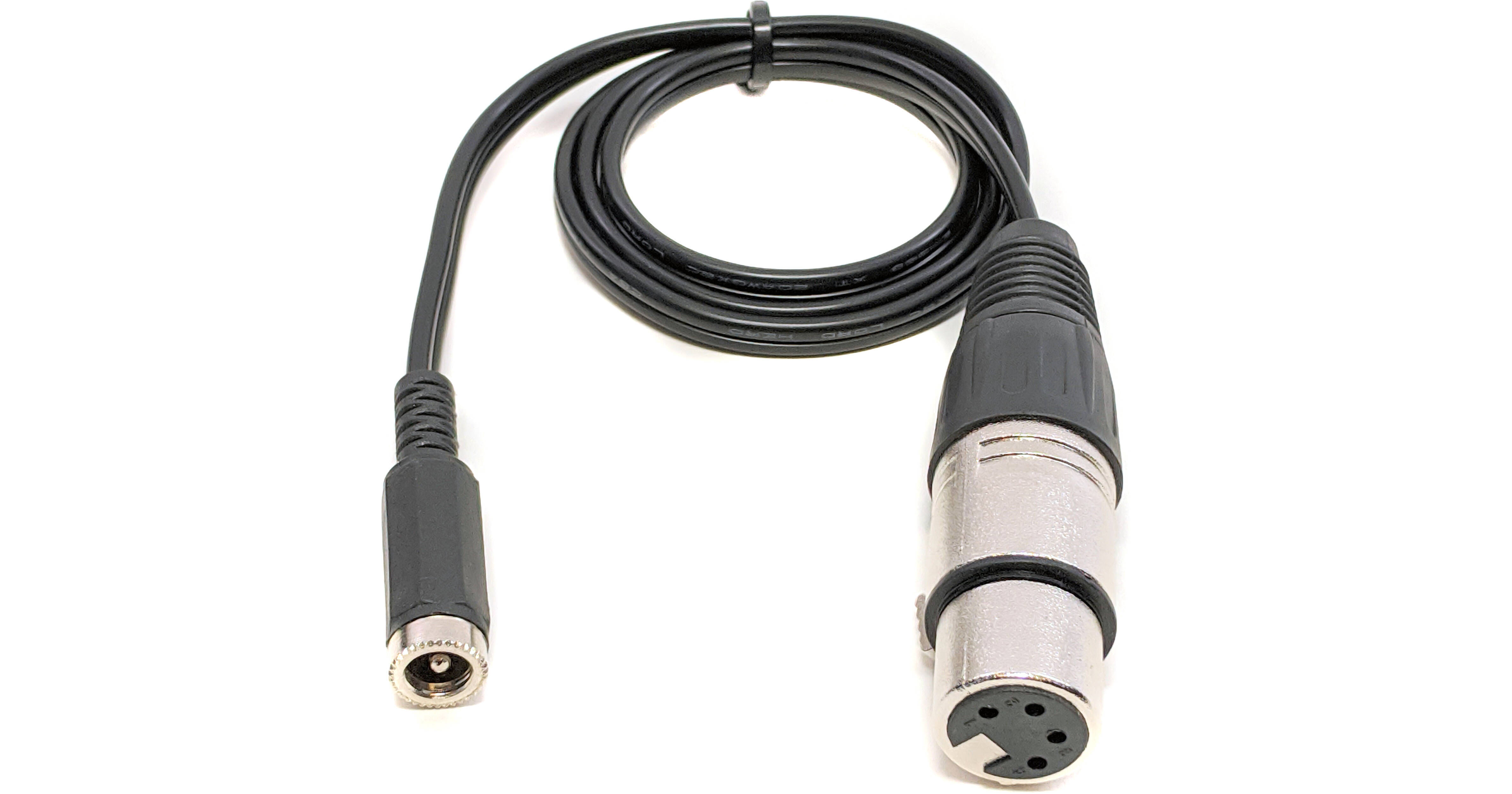 Bescor 2.1mm Coaxial Female To 4-Pin XLR Female Cable (2')