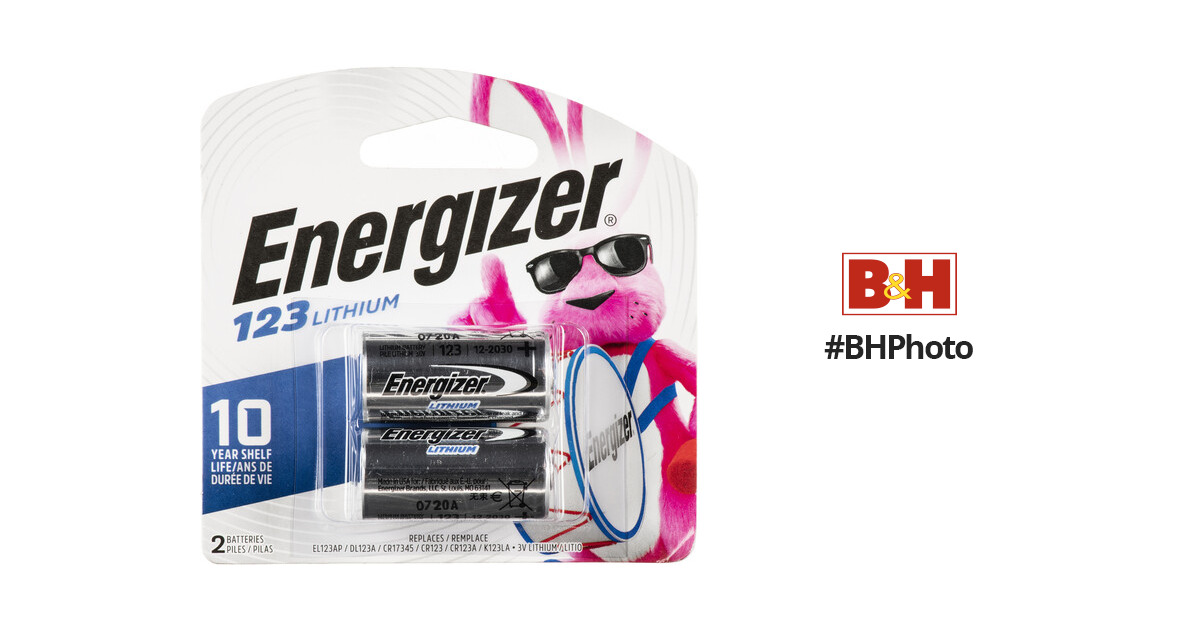 Energizer 123 CR123A Lithium Batteries | 2 Pack