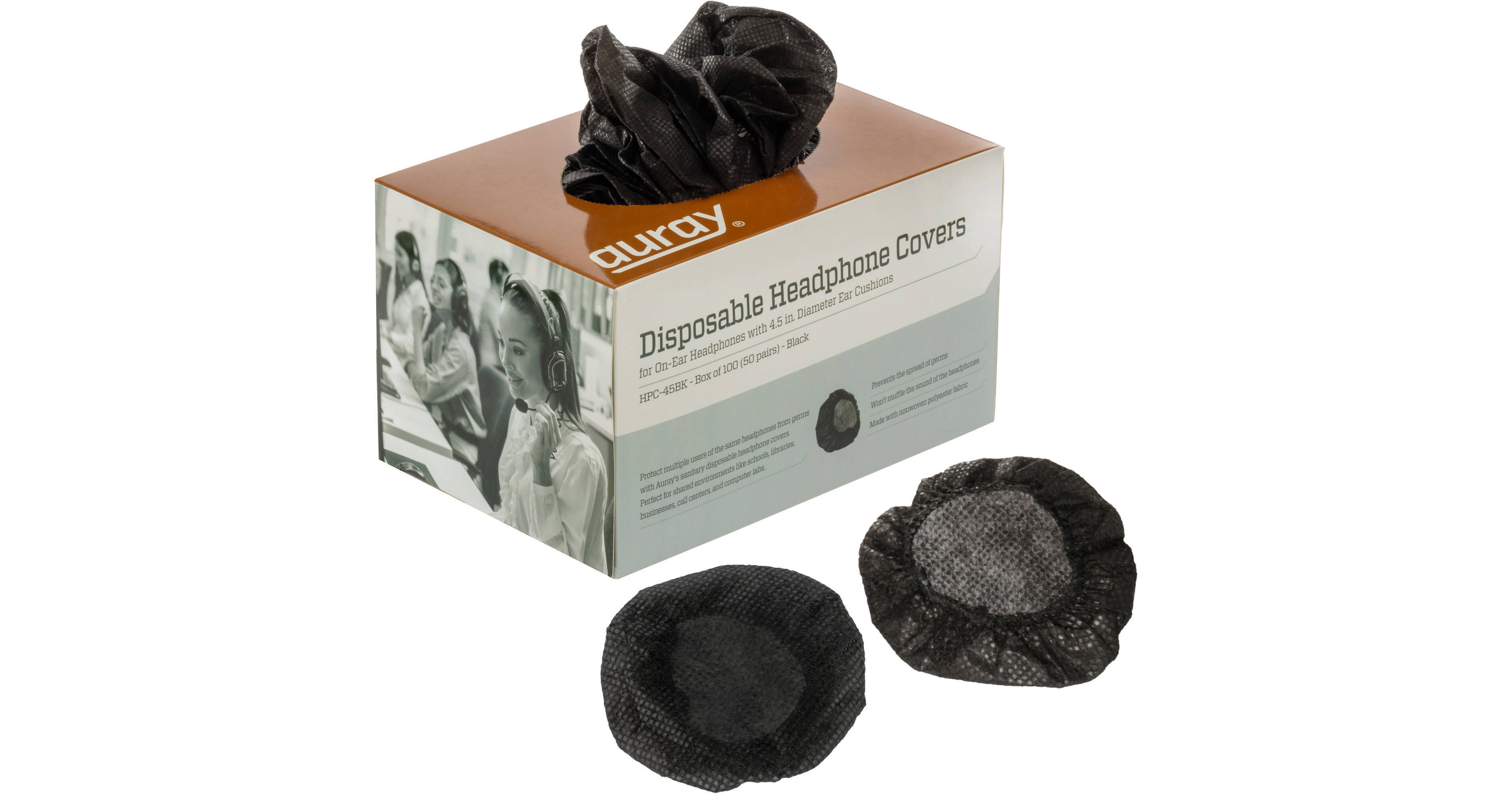 Auray Disposable OverEar Headphone Covers HPC45BK B&H Photo