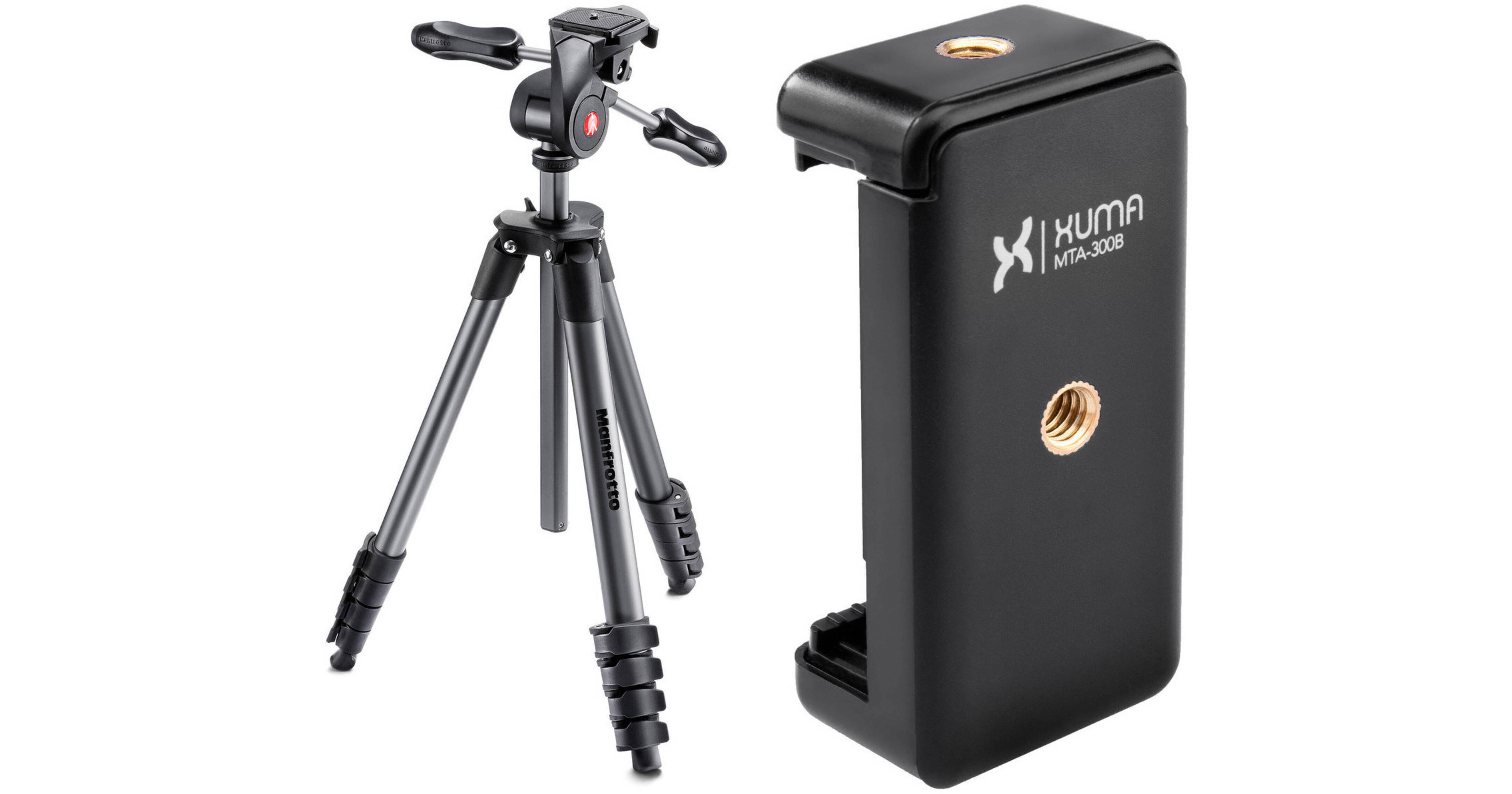 Manfrotto Compact Advanced Aluminum Tripod and Xuma Smartphone