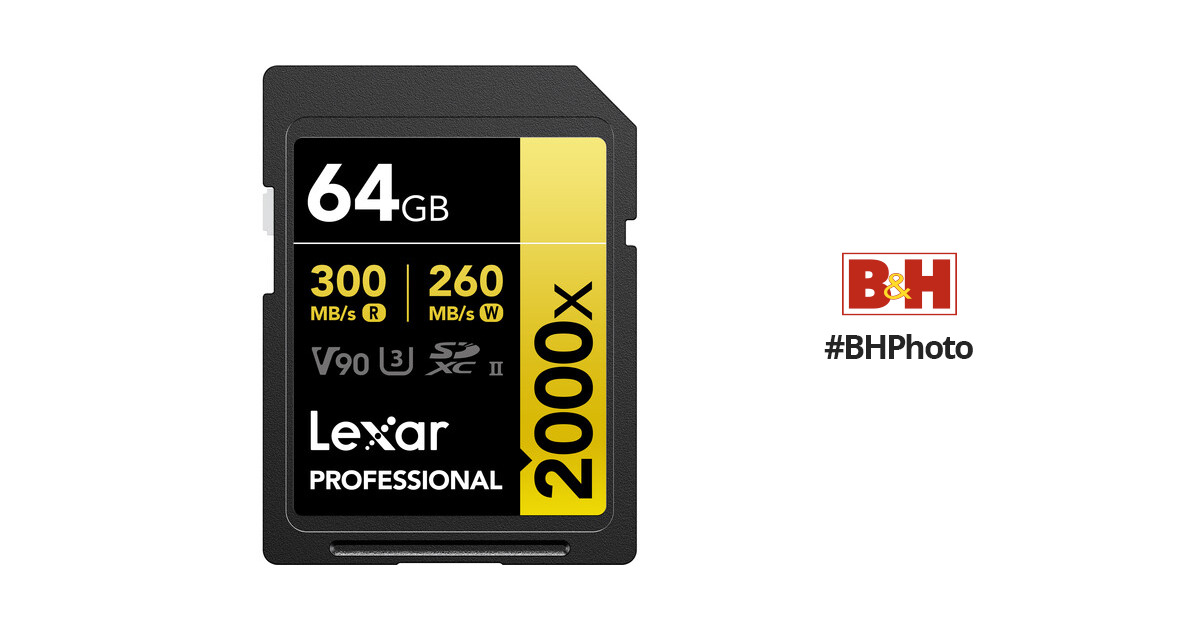 64GB, 2000x Speed (300MB/s)) Lexar Professional 64 GB Class 10 UHS- 