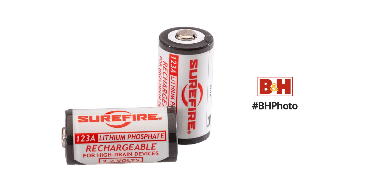 Surefire Rechargeable Battery CR123A 3.2 Volt Lithium 2-Pack with