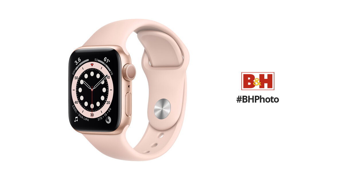Apple Watch Series 6 (GPS, 40mm, Gold Aluminum, Pink Sand Sport Band)