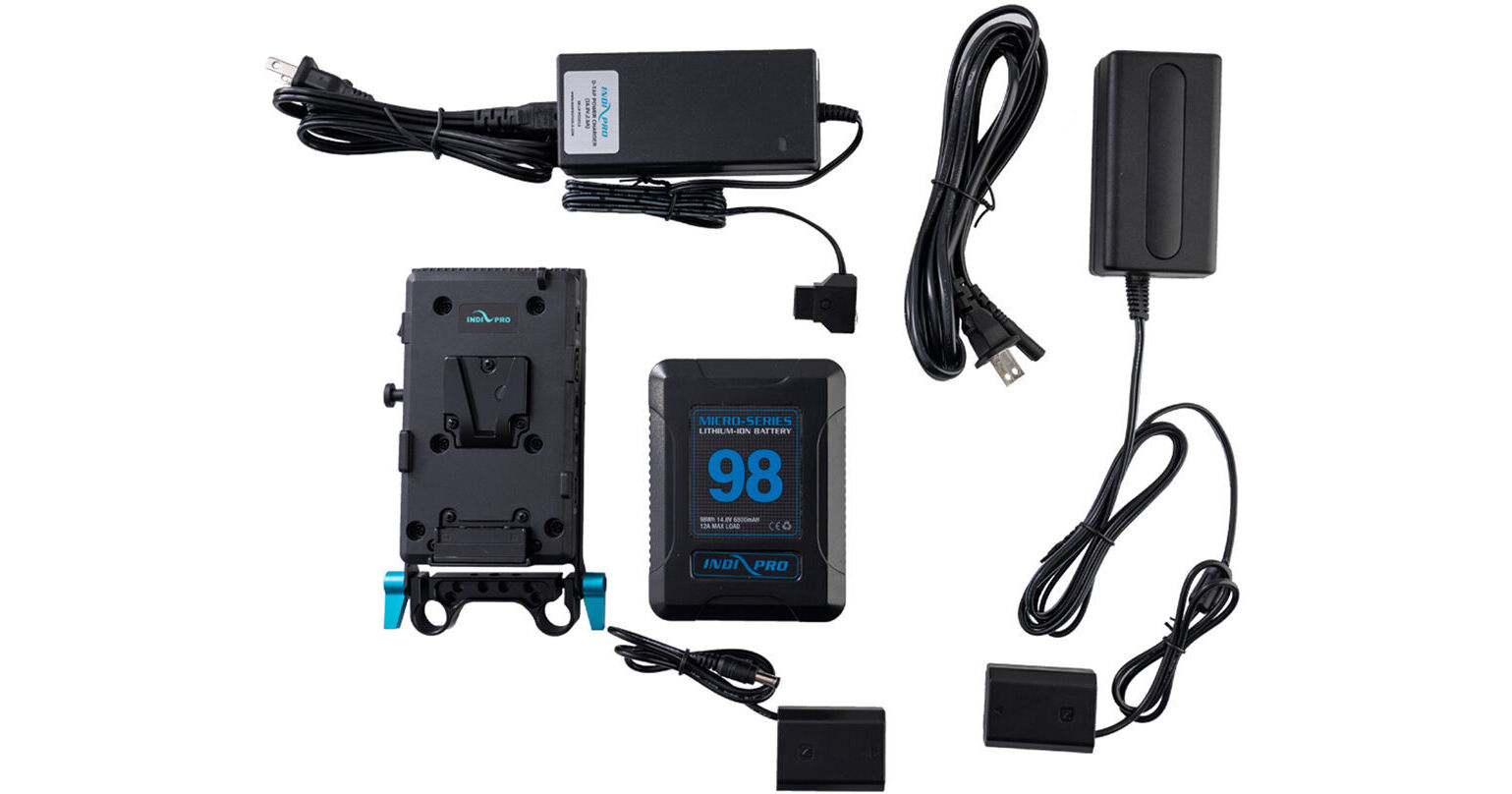 IndiPRO Tools 98Wh V-Mount Battery and Complete Power Kit for Sony a7R III  & a7 III