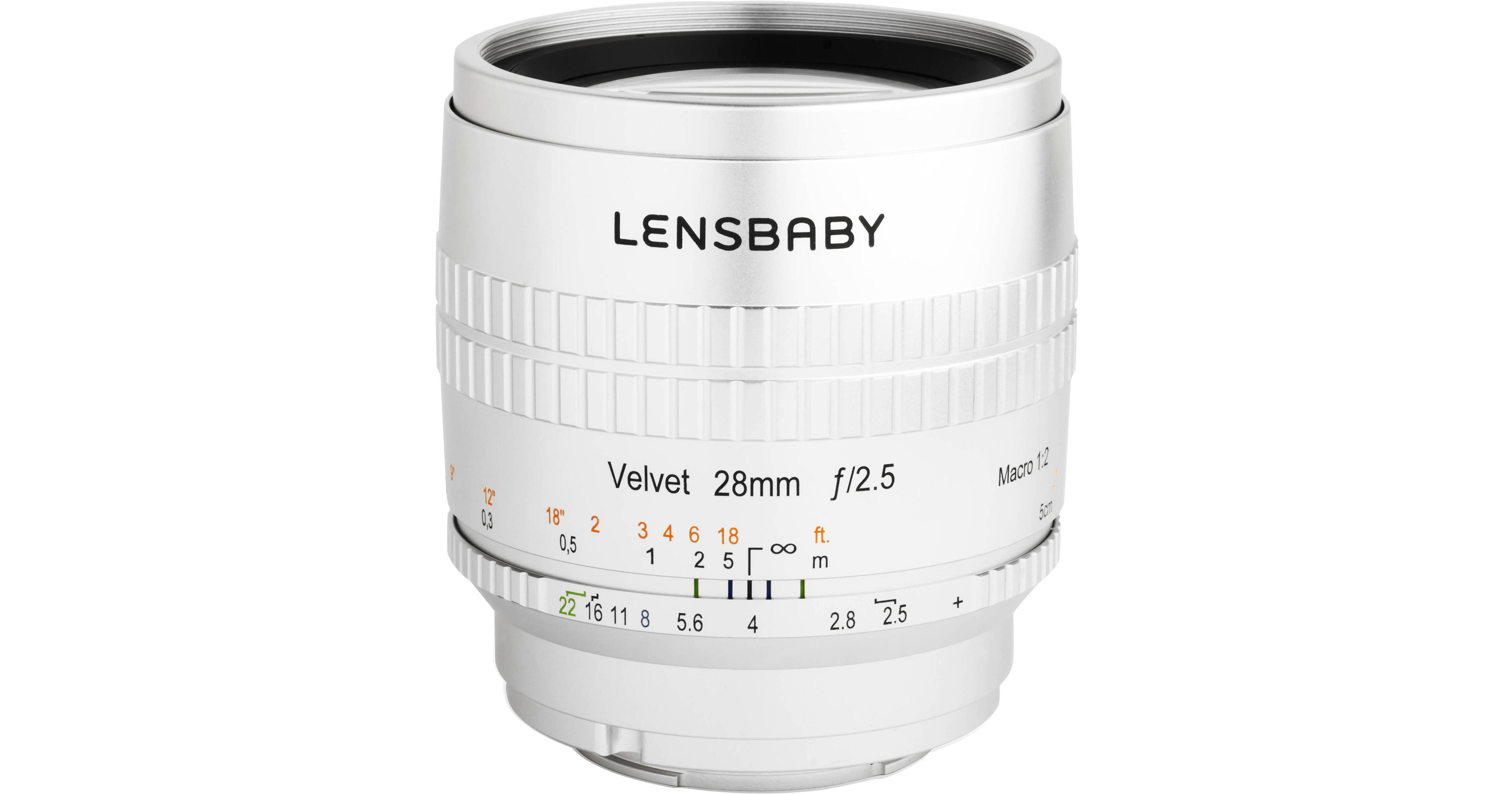 Lensbaby Velvet 28mm f/2.5 Lens for Nikon F (Silver) LBV28SEN